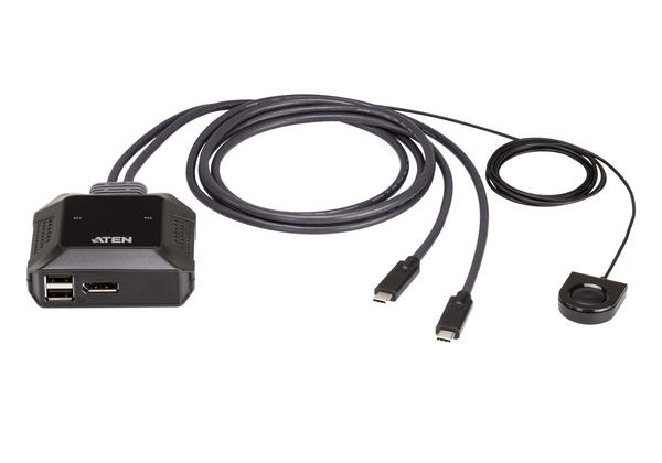 Aten US3312 2 Port Usb Type C 4K Display Port Uzak Port Seçici Dahil KVm Switch