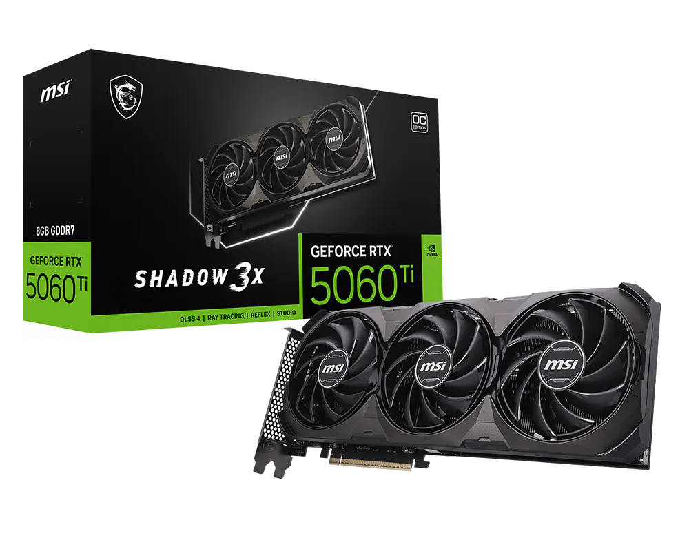 Msi GEFORCE RTX 5060 TI 8G SHADOW 3X OC CLAS 8 Gb GDDR6 GeForce RTX5060Ti Shadow 3X OC 128Bit NVIDIA Ekran Kartı