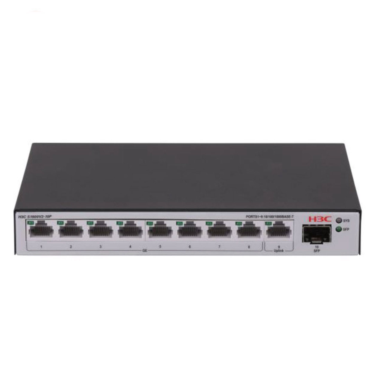 H3c S1600V2-10P-HPWR 8 Port Gigabit PoE 1 Port Uplink 1 Port SFP 125W PoE Switch