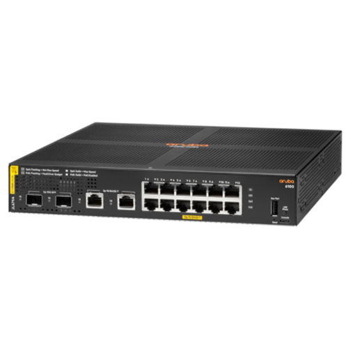 Hp JL679A Aruba 6100 12 Gigabit PoE Port 2 Port SFP+ 170W Poe Switch