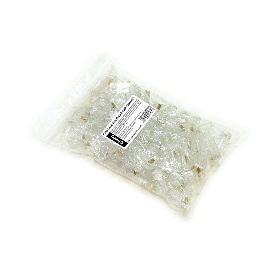 Frisby FNW-RJ4524N CAT6 RJ45 100 lü Yeni Nesil  Delikli Konektör