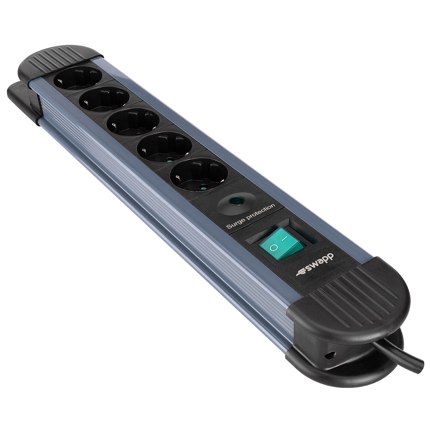 S-Link SPGKS05 5 Yuvalı 1.5Mt Kablolu 900 Joule %100 Bakır Gri Akım Korumalı Priz