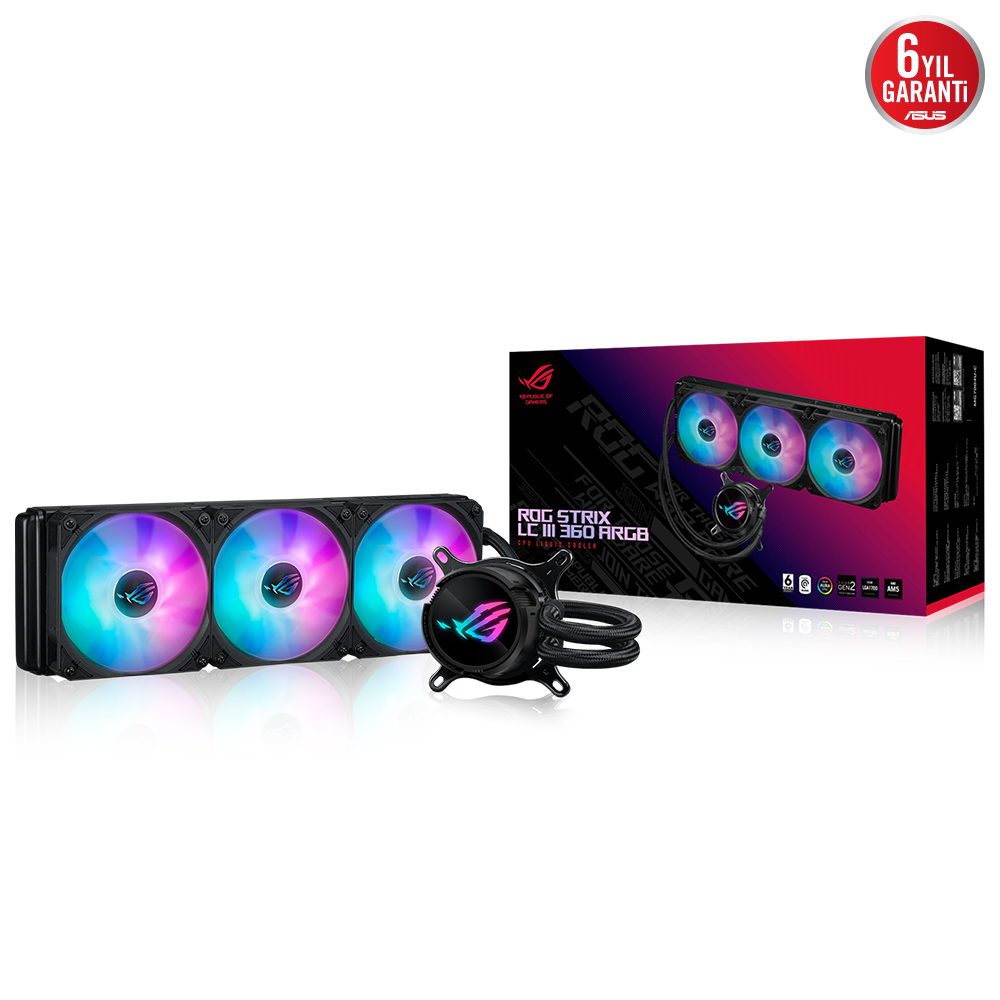 Asus ROG STRIX LC III 360 ARGB 3x12cm ARGB Fanlı INTEL-AMD Sıvı Sağutmalı İşlemci Fanı