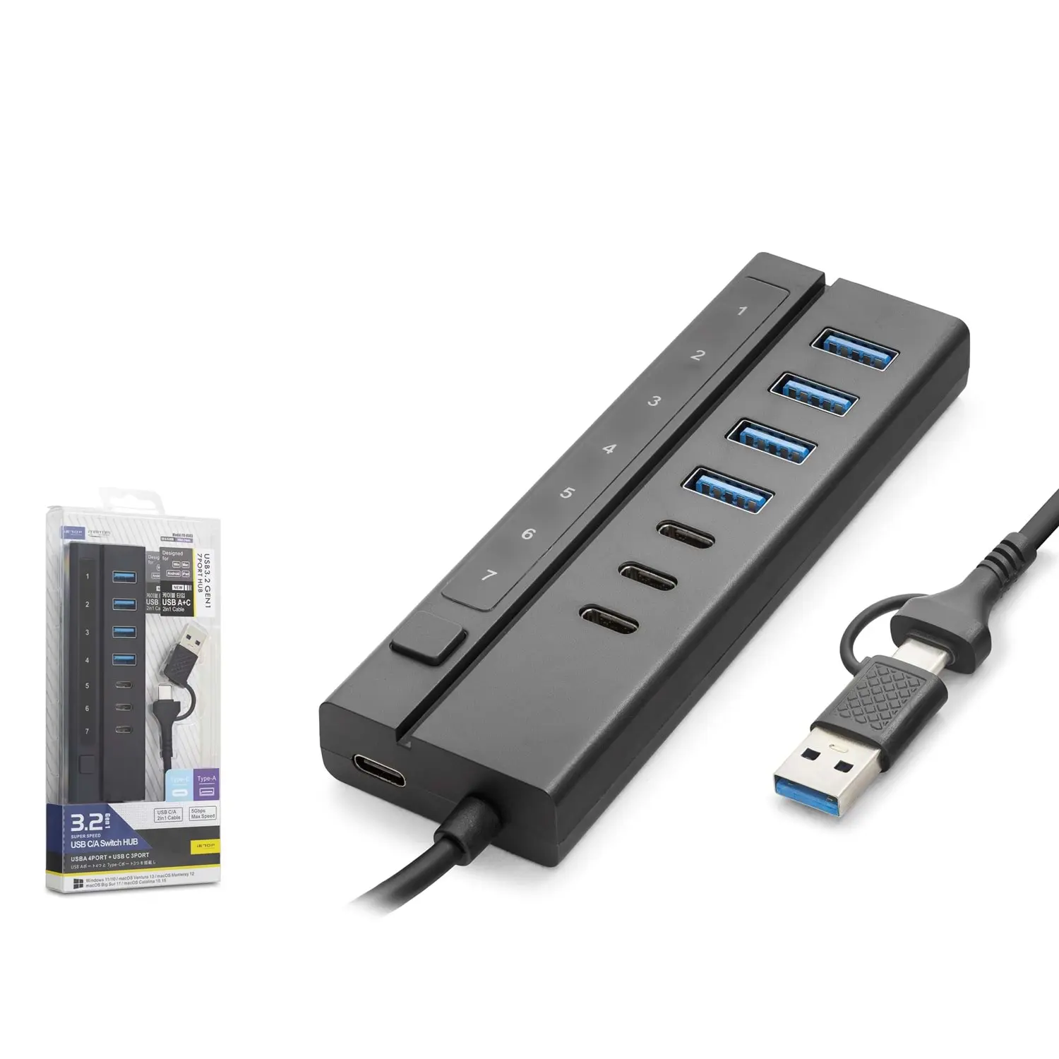 Hadron HDX7062 Usb Type C USB 3.0 to 4 Port USB 3.0 3 Port USB Type C 5Gbps Usb Çoklayıcı