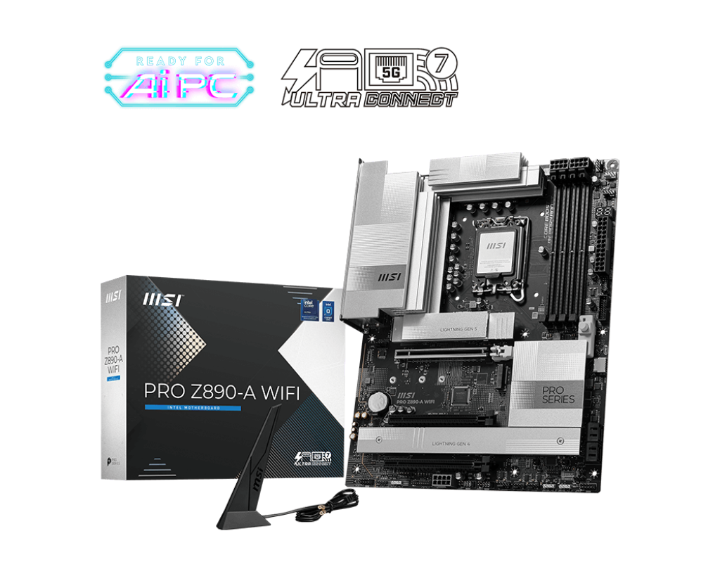 Msi PRO Z890-A WIFI Sc-1851 Z890 DDR5 9200Mhz 4xM2 Wifi7 5Gbit LAN ATX INTEL Anakart