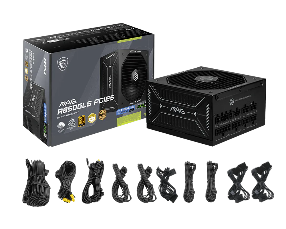 Msi MAG A850GLS PCIE5 850W 80 Plus Gold 13.5cm Fanlı PCIe 5.1 ATX Power Supply