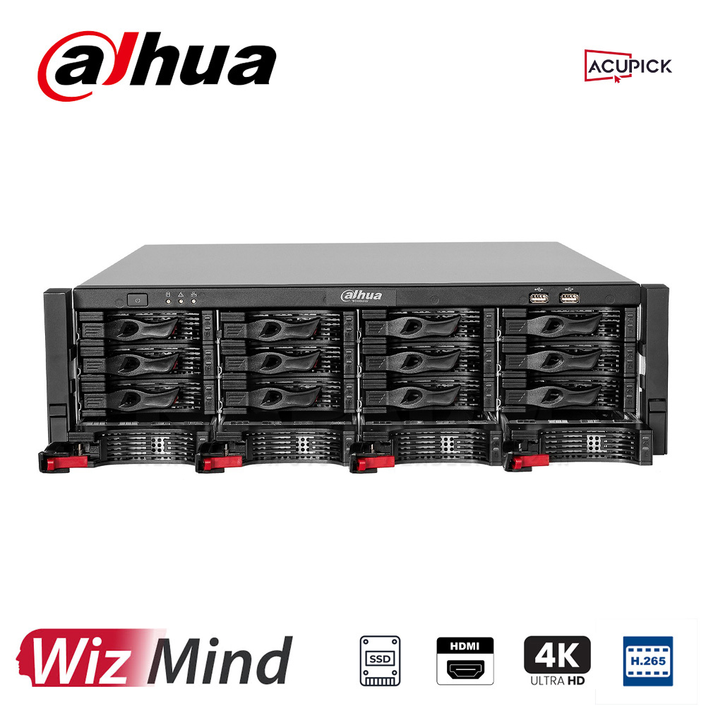 Dahua NVR616RH-128-XI 128 Kanal 32MP 4xHDMı 2xVGA 2X2.5Gbe LAN 16xSATA 20TB HDD NVR Kayıt Cihazı