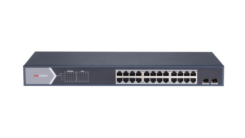 Hikvision DS-3E1526P-SI 24 Port Gigabit 2 Port SFP 370W Yönetilebilir PoE Switch