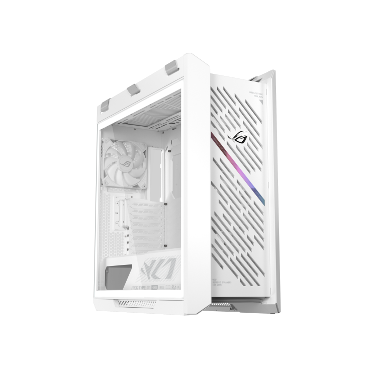 Asus ROG STRIX HELIOS II PSU YOK Çift Temperli Panel Alüminyum Beyaz E-ATX Bilgisayar Kasası