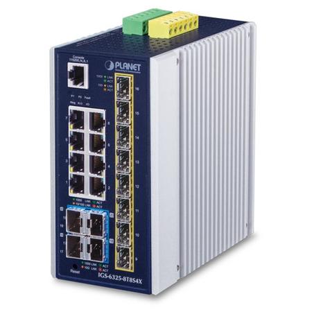 Planet PL-IGS-6325-8T8S4X 8 Port 1000T 8 Port SFP+ 4 Port 10G SFP Endustriyel Yönetilebilir Switch