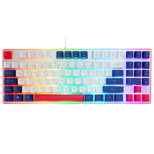 Acer EAK216 USB Q TR 90 Tuşlu RGB Backlight Ranbow eMekanik Beyaz Membram Kablolu Oyuncu Klavyesi