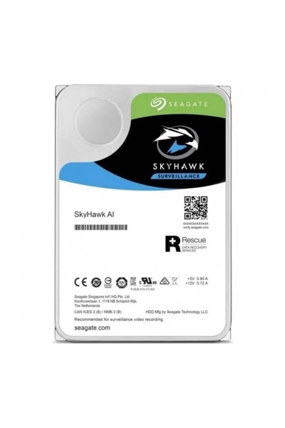 Seagate ST12000VE0001 12 TB 7200Rpm 256Mb SATA3 7/24 SKYHAWK Güvenlik Harddiski