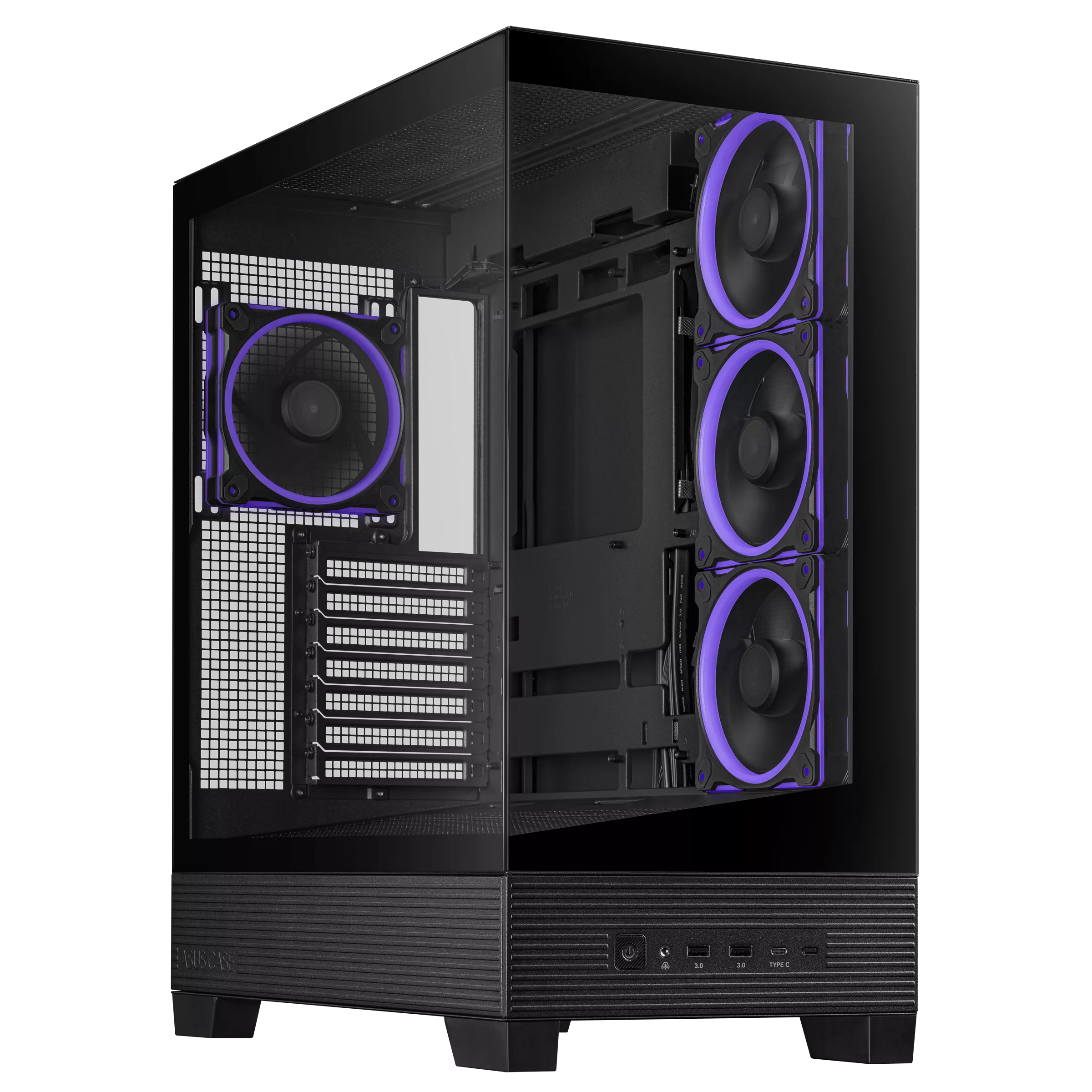 Asus A31 PLUS PSU YOK 4x12cm ARGB Fanlı Siyah Mid Tower ATX Kasa