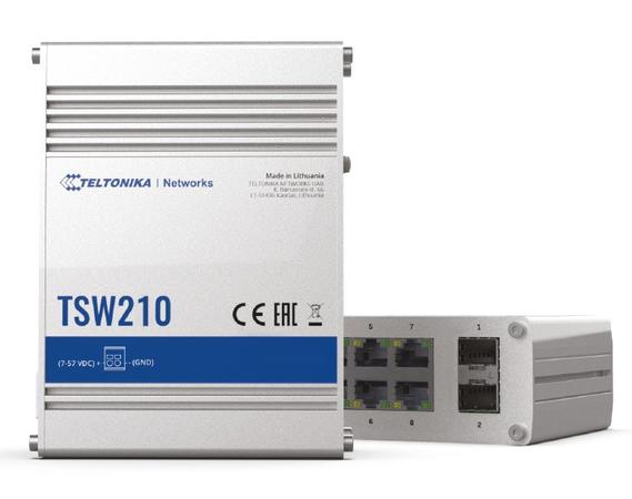 Teltonika TE-TSW210 8 Port Gigabit 2 Port SFP Unmanaged Industriyal Switch