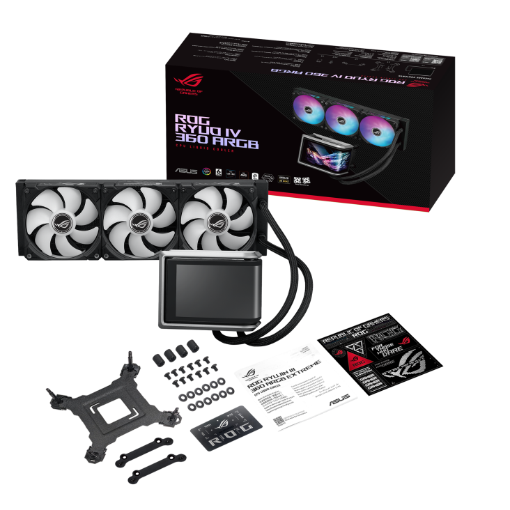 Asus ROG RYUO IV 360 ARGB 3x12cm ARGB Fanlı AMD-INTEL V2 Pomba Kavisli Siyah Sıvı Soğutma Sistemi