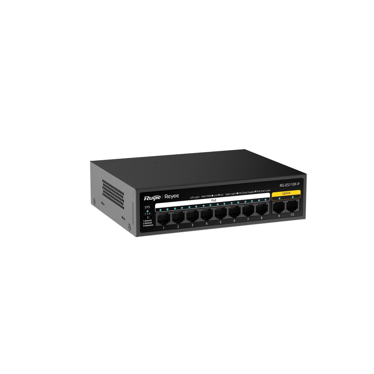 Ruijie RG-ES110FG-P 8 Port 100Mbps 2 Port Gigabit Uplink 110W PoE Switch