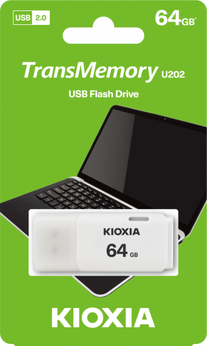 Kioxia LU202W064GG4 64 GB U202 Beyaz USB 2.0 Flash Bellek