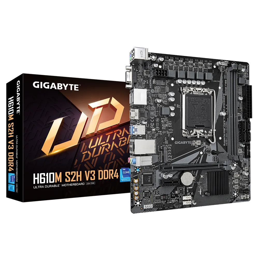 Gigabyte H610M S2H V3 DDR4 Sc-1700 B610 DDR4 3200Mhz M2 1Gbit LAN mATX INTEL Anakart