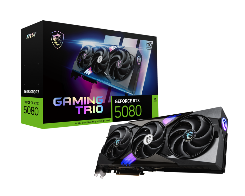 Msi RTX 5080 16G GAMING TRIO OC 16 GB GDDR7 GeForce RTX5080 Trio OC 256Bit NVIDIA Ekran Kartı