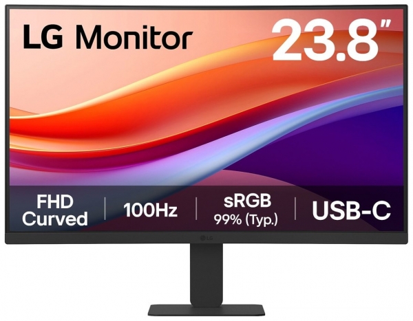 Lg 24U421A-B 23.8 inch 1920x1080 5ms 100Hz HDMI Type C Curved Monitör
