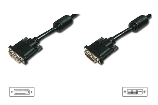 Digitus AK-320200-020-S 2 Mt DVI-D to DVI-D 24+1 Erkek-Dişi 2xFerrite AWG28 Zırhlı Görüntü Kablosu