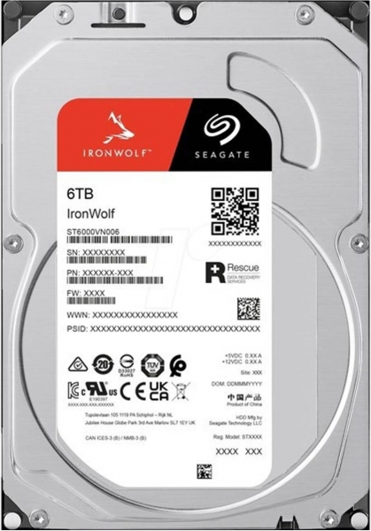 Seagate ST6000VN006 6 TB 5900Rpm 256Mb SATA3 Ironwolf Nas Harddisk