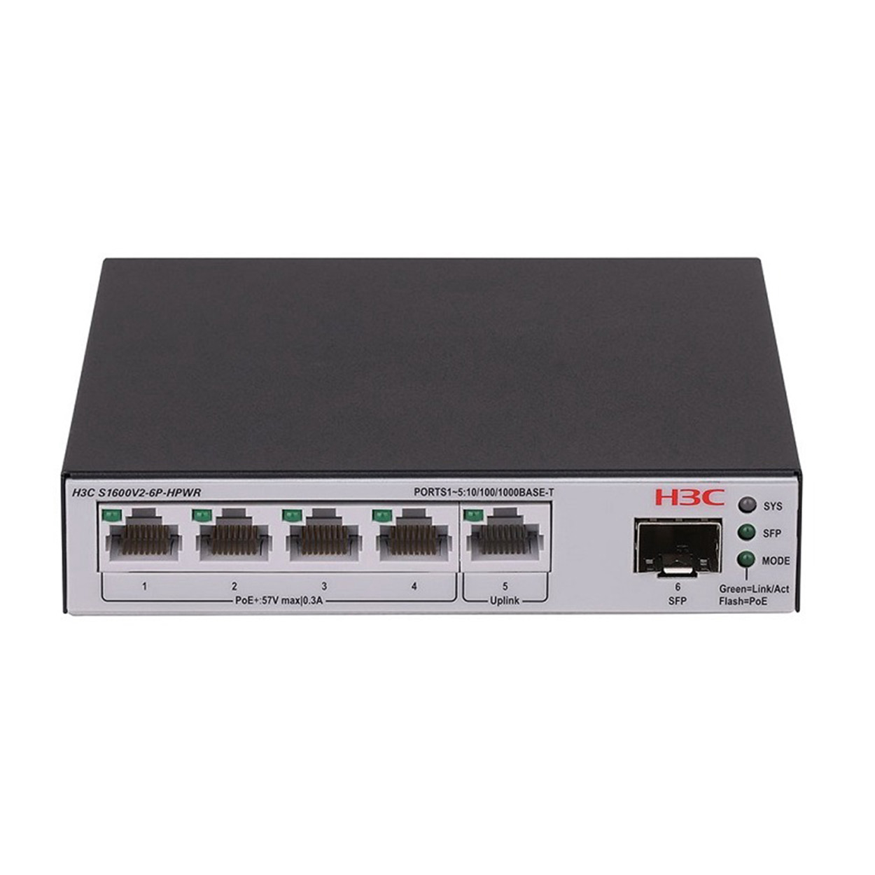 H3C LS-1600V2-6P-GL 4 Port Gigabit 1 Port Uplink 1 Port SF L2 Yönetilebilir Ethernet Switch