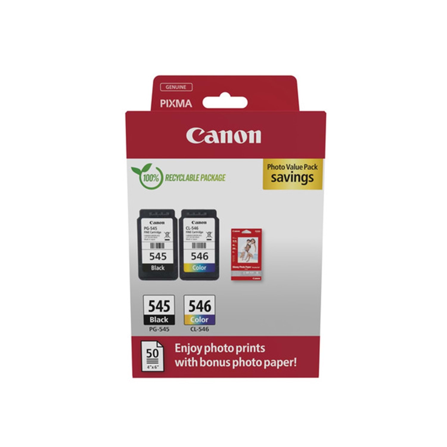 Canon 8287B008 PG-545 CL-546 Photo Value 2 li Siyah Renkli Orijinal Inkjet Kartuş