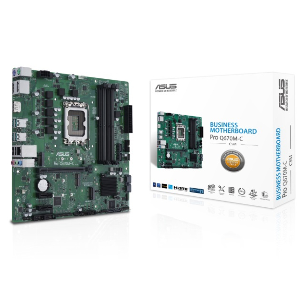 Asus PRO Q670M-C-CSM Sc-1700 Q670 DDR5 4800Mhz 2xM2 mATX INTEL Anakart