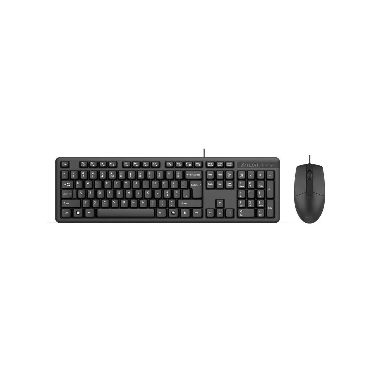 A4 Tech KR-3330 USB Q TR Multimedia Sessiz Siyah Kablşolu Klavye Mouse Set