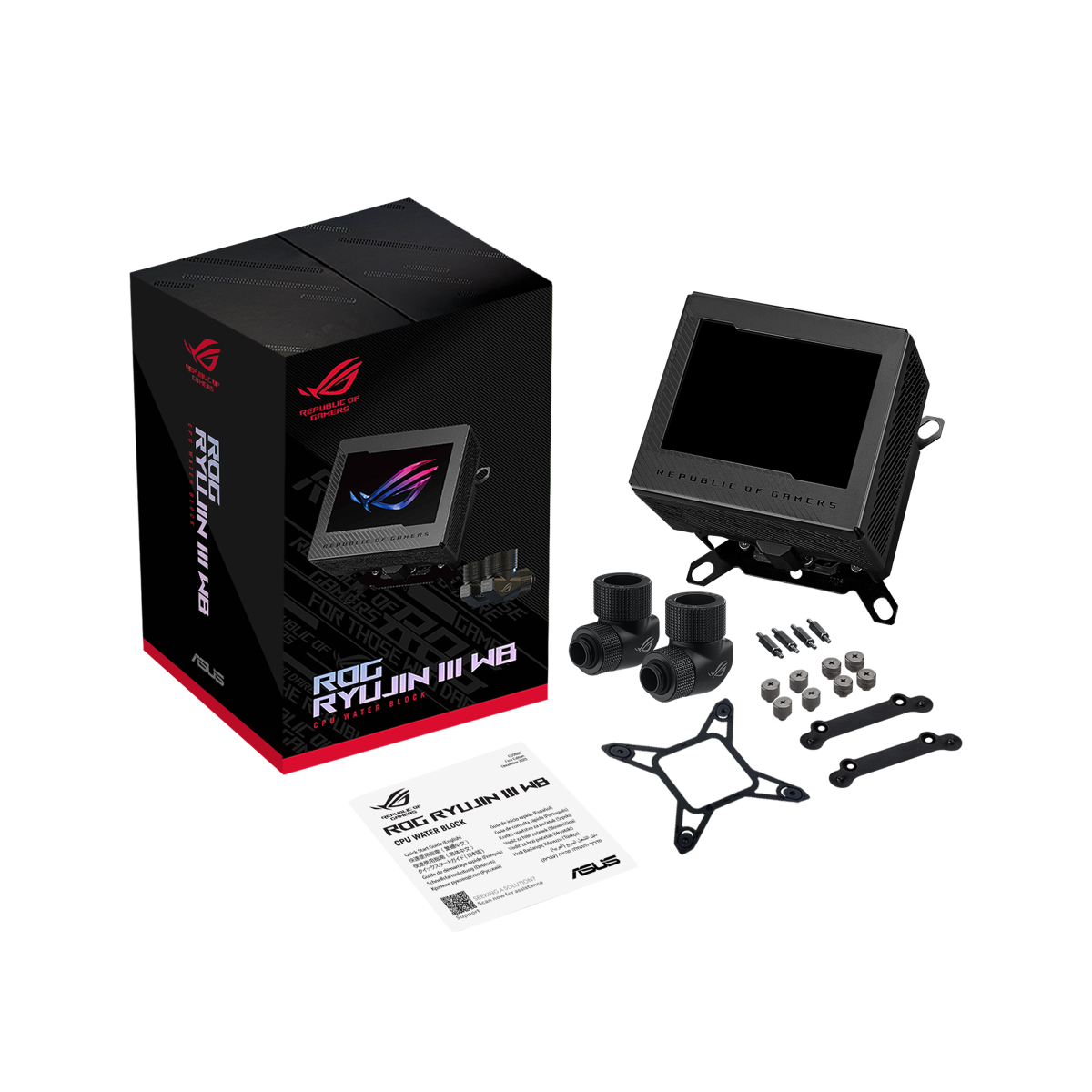 Asus ROG RYUJIN III WB 3.5inch LCD Ekran 12cm VRM Fanlı AMD-INTEL Siyah Sıvı Soğutmalı İşlemci Fanı