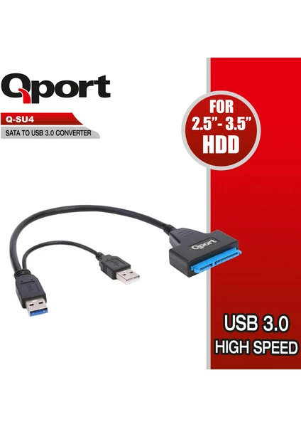 Qport Q-SU4 USB 3.0 to SATA Dönüştürücü Sata Adaptör
