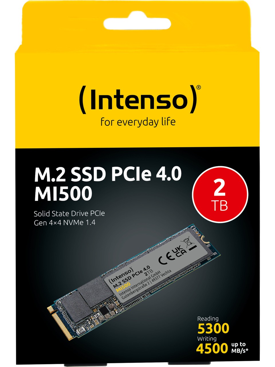 Intenso 3836470 MI500 2 TB 5300-4500Mb/s PCIe M2 NVMe Gen4 22x80 SSD Harddisk