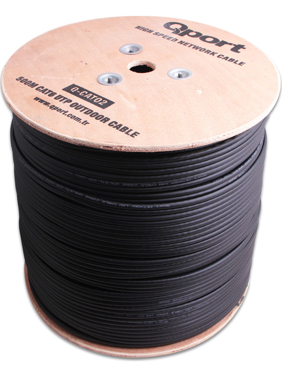 Qport Q-CATO2 500 Mt UTP CAT6 23AWG 0.58mm Dış Mekan Siyah Data Kablosu