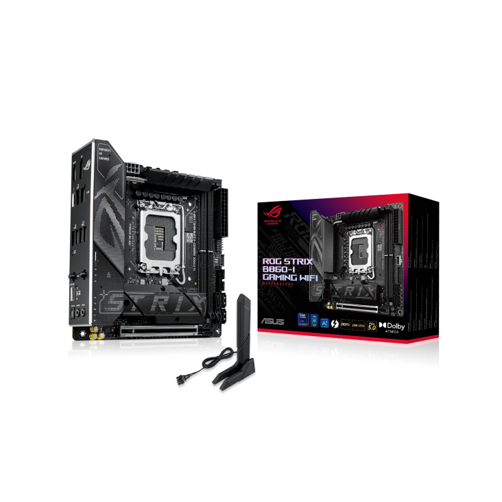 Asus ROG STRIX B860I GAMING WIFI Sc-1851 B860 DDR5 8800Mhz 2xM2 WiFi7 5Gbit RGB ATX INTEL Anakart