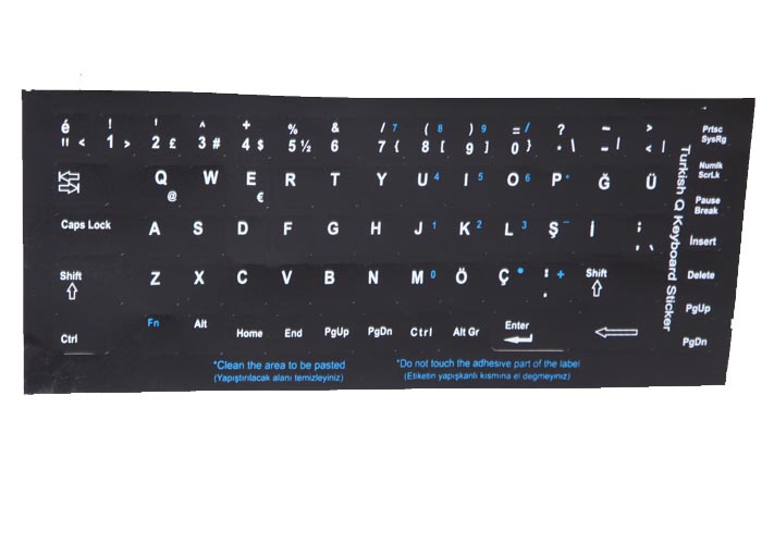 Addison 300161 Türkçe Q Siyah Klavye Stiker