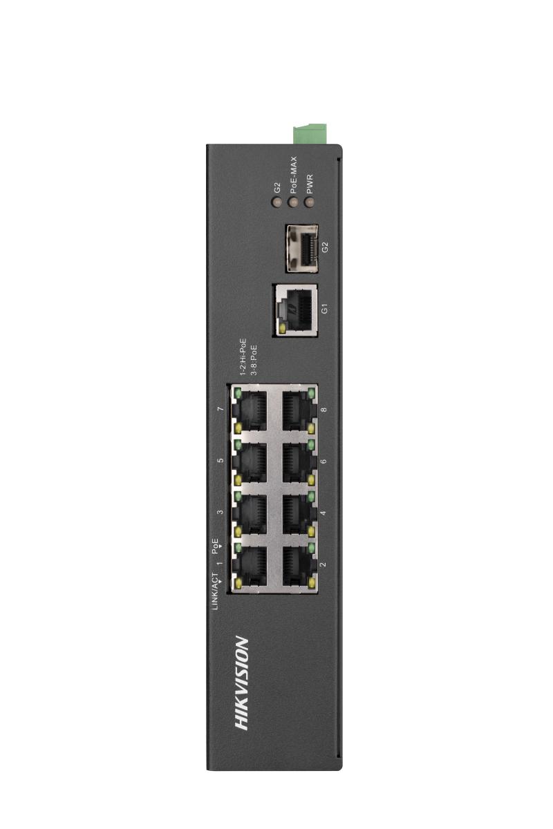 Hikvision DS-3T0310HP 8 Port 100Mbps 1 Port SFP 90W Adaptörsüz PoE Switch