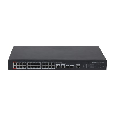 Dahua PFS4226-24ET-360 24 Port 10/100Mbps PoE 2 Port Uplink 2 Port SFP 360W Yönetilebilir PoE Switch