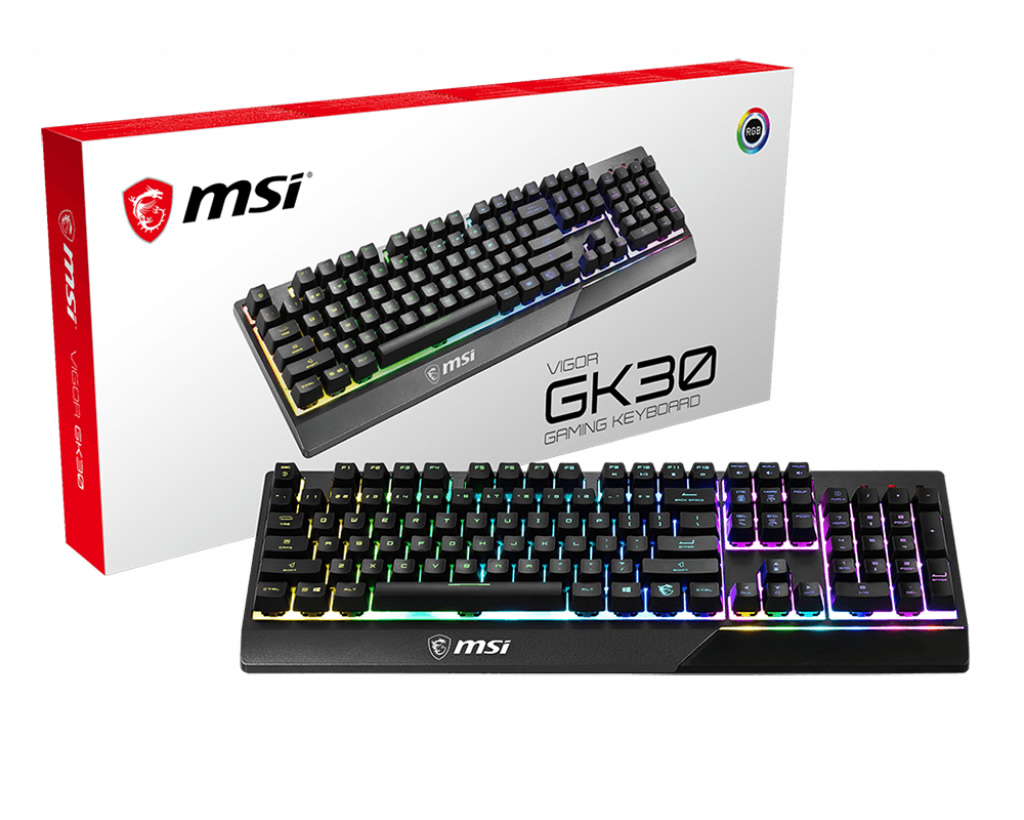 Msi VIGOR GK30 TR USB Q TR Mekanik Hisli 6 Bölge RGB Aydınlatmalı Kablolu Oyuncu Klavyesi
