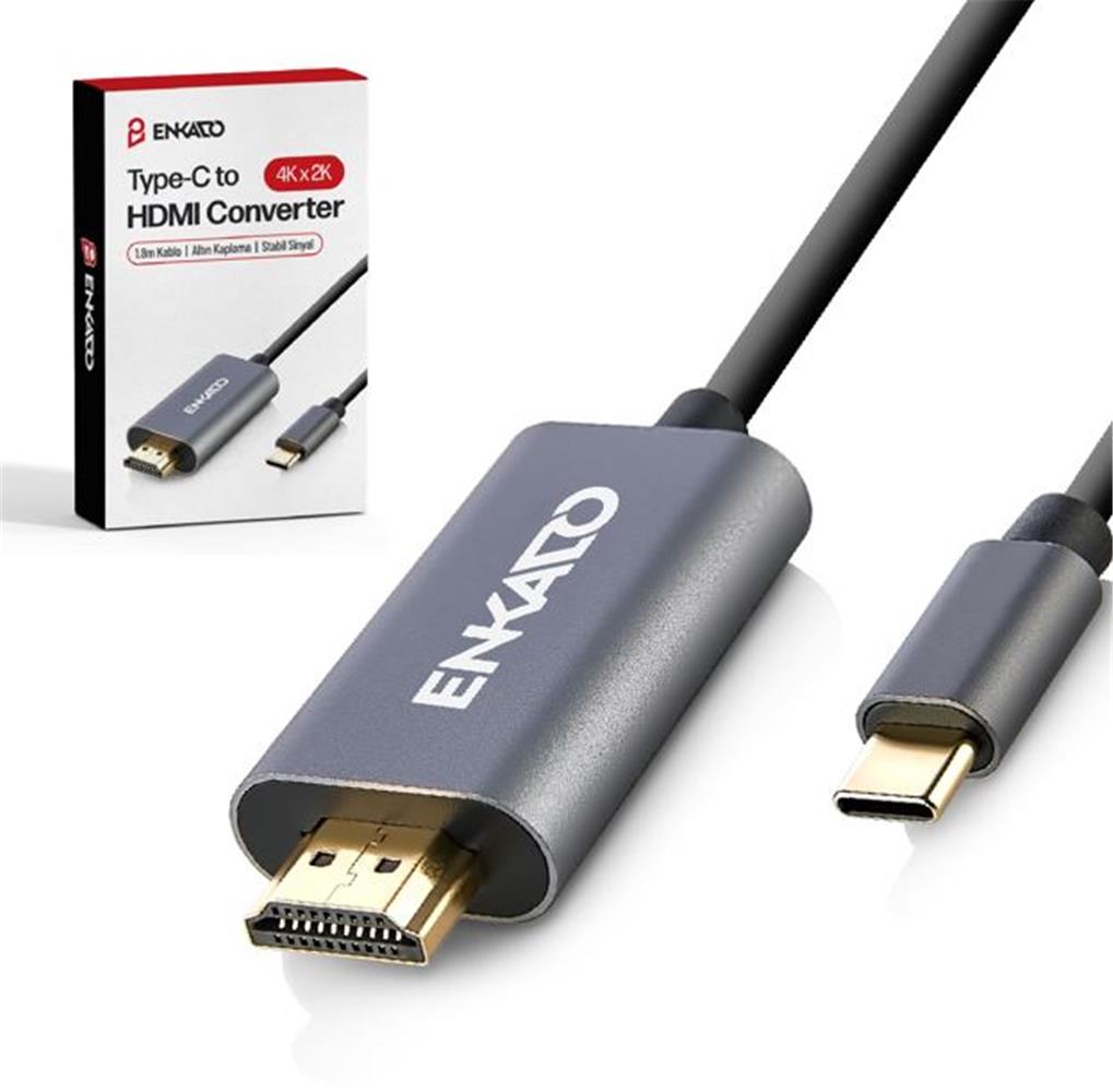 Enkado EKD-TP40 1.8 Mt USB Type C to HDMI 4K 2K 30HZ Görüntü Kablosu