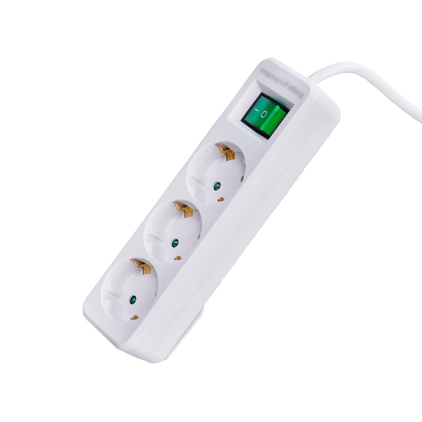 S-Link SPG-F03 1.5 Mt 3 lü Tam Bakır Flast Soketli Anahtarlı Beyaz Akım Korumalı Priz