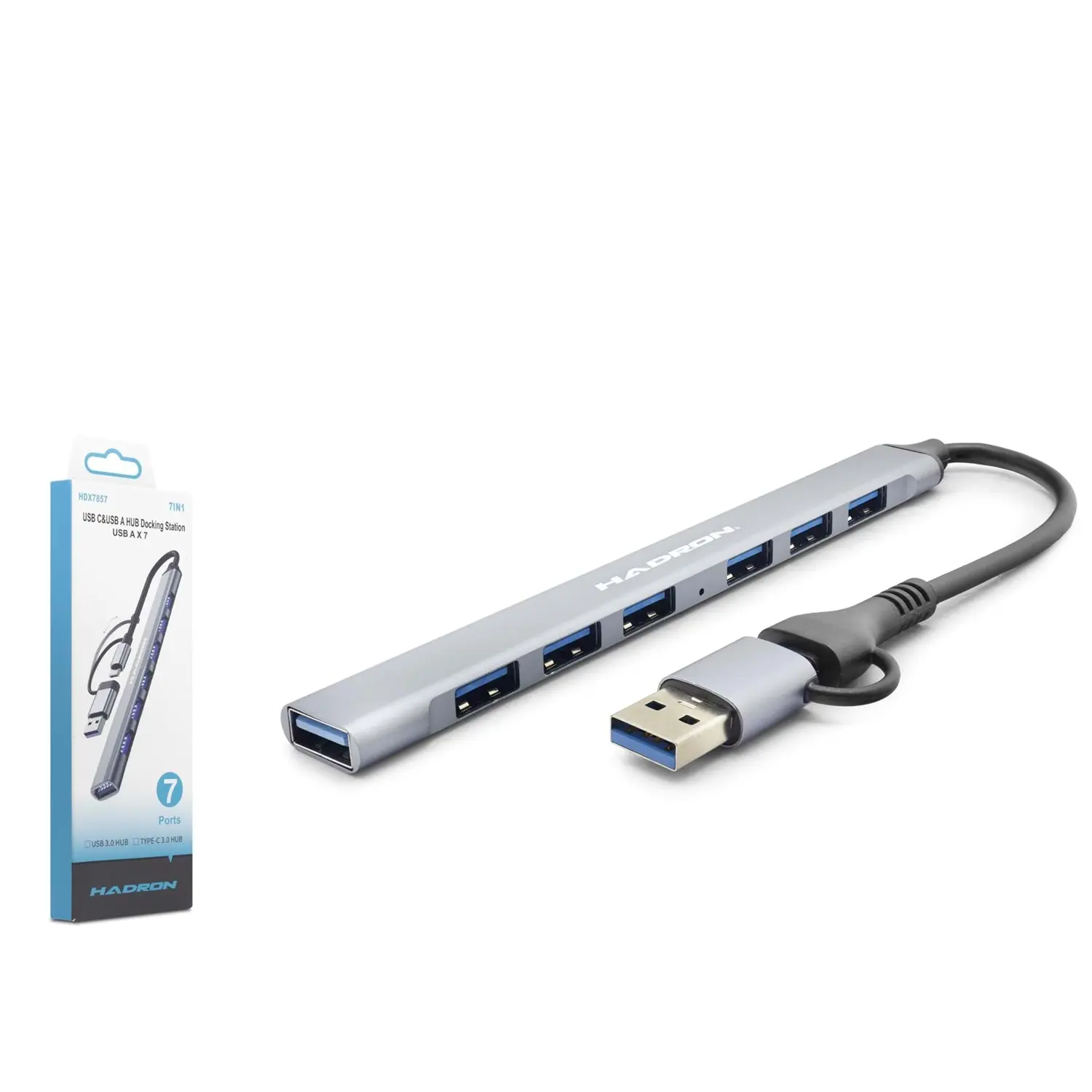 Hadron HDX7857 Usb Type C USB 3.0 to 6 Port USB 2.0 1 Port USB 3.0 USB Çoklayıcı Hub