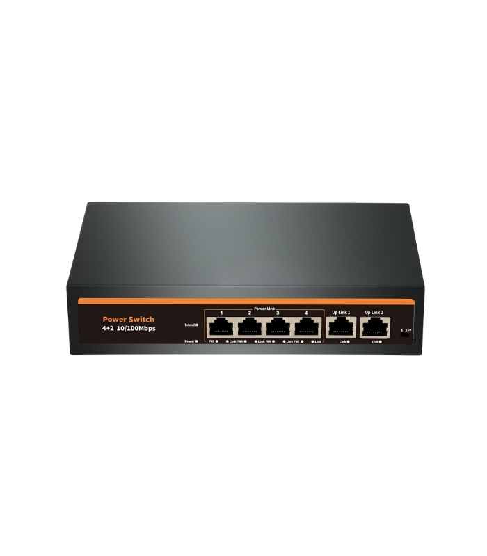 Nova INTSF0420FB2L 4 Port 10/100Mbps Poe 24V 2 Port Uplink 72W Poe Switch