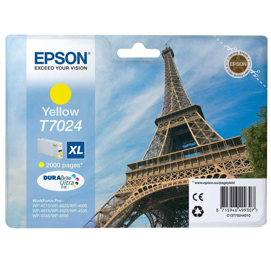 Epson C13T70244010 T7024 XL M 2.000 Sayfalık Yüksek Kapasiteli Sarı Orijinal Inkjet Kartuş