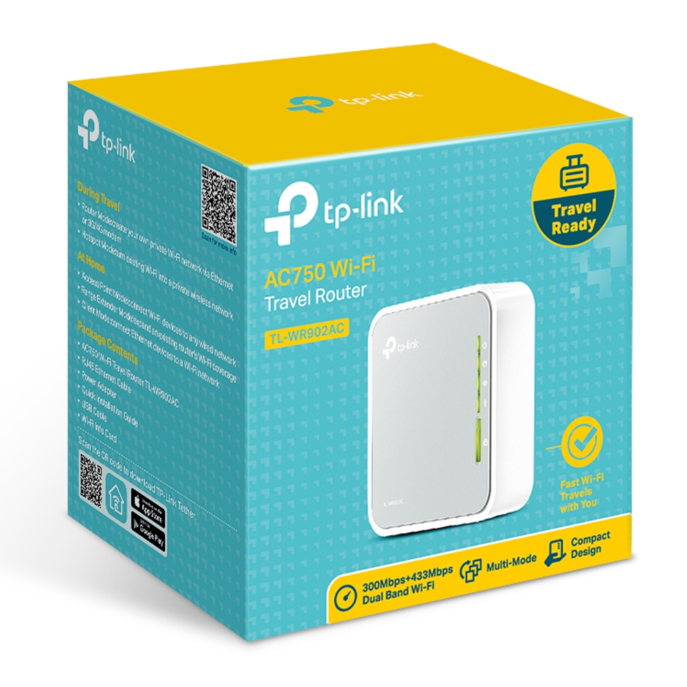 Tp-Link TL-Wr902Ac 750 Mbps 2.4/5Ghz  3G Lte 1 Port Router