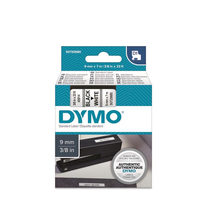 Dymo 40913 S0720680 D1 9mm 7Mt Beyaz Üzeri Siyah Etiket