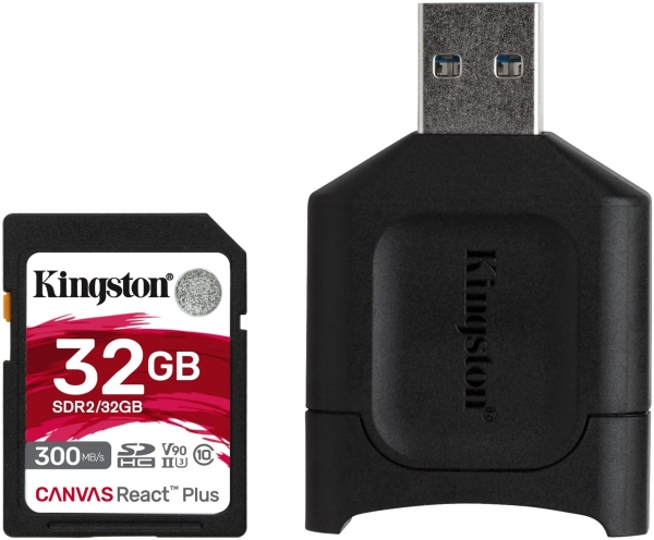 Kingston MLPR2/32GB 32 GB 300-260Mb/s V90 React Plus SDR2 + SD Kart Okuyuculu SD Hafıza Kartı