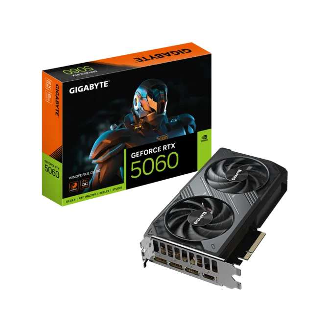 Gigabyte GV-N5060WF2OC-8GD 8 GB GDDR7 GeForce RTX5060 WindForce 2 OC 128Bit NVIDIA Ekran Kartı