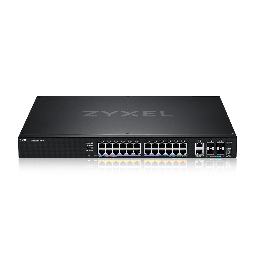 Zyxel XGS2220-30HP-EU0101F 24 Port Gigabit 2 Port 10G RJ45 L3 Access Yönetilebilir Switch