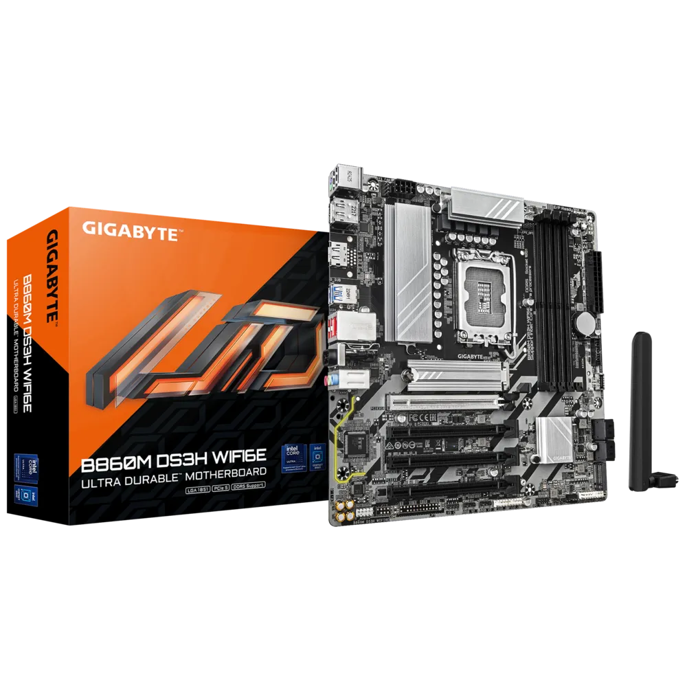 Gigabyte B860M DS3H WIFI6E Sc-1851 DDR5 2xM2 Wifi 6E 2.5Gbit mATX INTEL Anakart